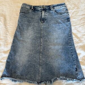 Wash Lab Fray Hem Jean Skirt Size 30